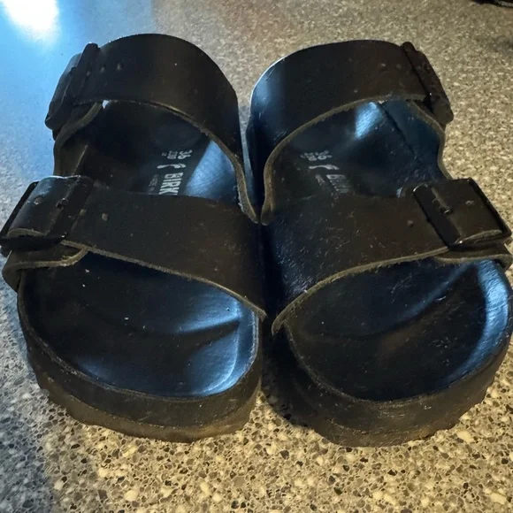 Birkenstock Arizona All Leather Black Sz 36 - Picture 4 of 5